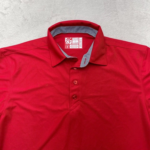 Chic Fil A Polo Shirt Mens Large Red Short Sleeves Work Uniform Team Style Oobe - Picture 6 of 10